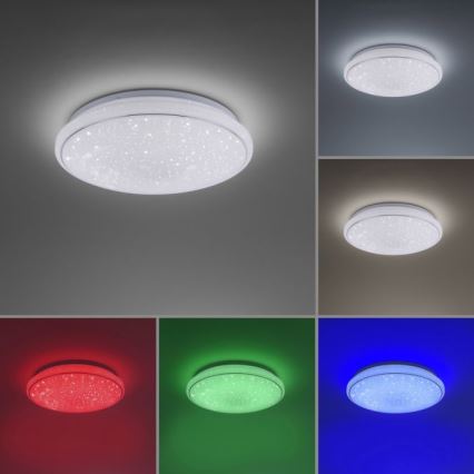 Leuchten Direkt 14743-16 - LED RGB Prigušiva stropna svjetiljka JUPI LED/28W/230V Tuya 2700-5000K + daljinski upravljač