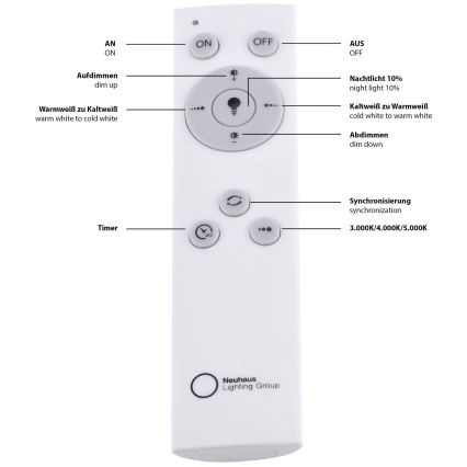 Leuchten Direkt 14755-21- LED Prigušiva stropna svjetiljka FLAT LED/28W/230V 2700-5000K + daljinski upravljač