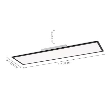 Leuchten Direkt 14757-18 - LED Prigušivi ugradbeni panel FLAT LED/36W/230V 2700-5000K crna + daljinski upravljač