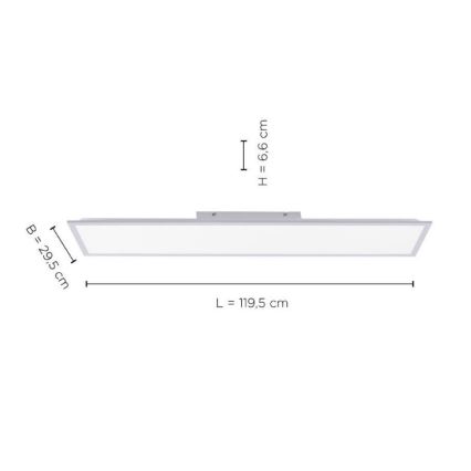 Leuchten Direkt 14757-21 - LED Prigušivi ugradbeni panel FLAT LED/36W/230V 2700-5000K srebrna + daljinski upravljač