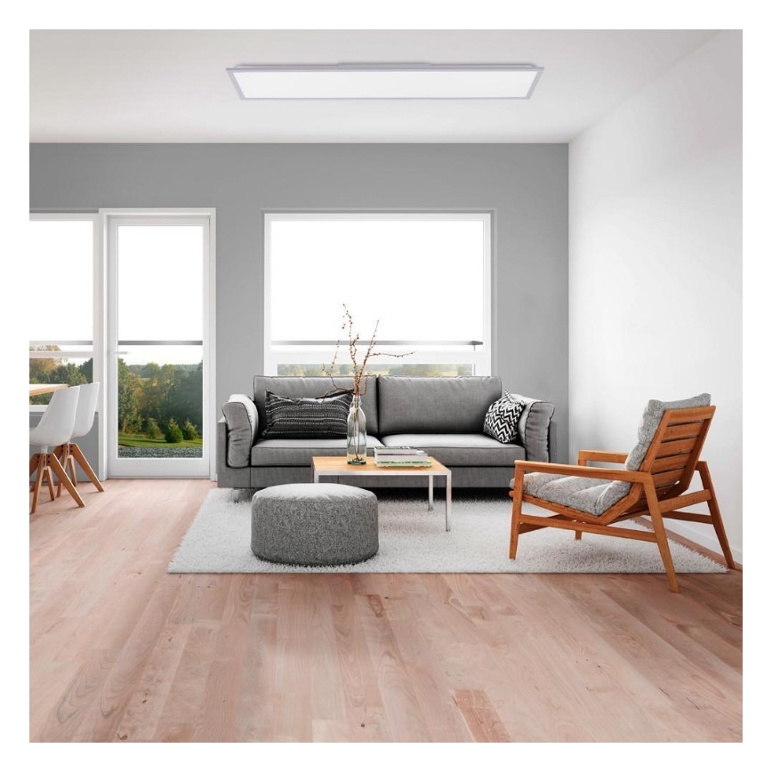 Leuchten Direkt 14757-21 - LED Prigušivi ugradbeni panel FLAT LED/36W/230V 2700-5000K srebrna + daljinski upravljač