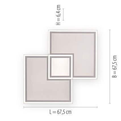 Leuchten Direkt 14855 - 16-LED Prigušiva stropna svjetiljka EDGING LED/51W/230V 2700-5000K + daljinski upravljač