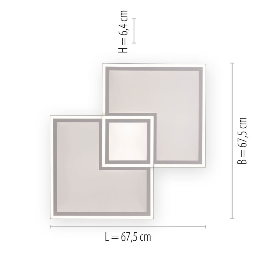 Leuchten Direkt 14855 - 16-LED Prigušiva stropna svjetiljka EDGING LED/51W/230V 2700-5000K + daljinski upravljač