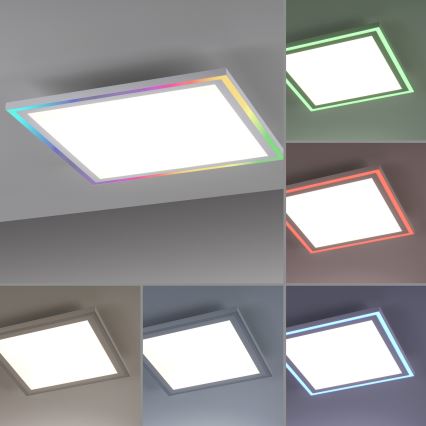 Leuchten Direkt 14900-16 - LED RGB Prigušiva stropna svjetiljka EDGING LED/24W/230V + daljinski upravljač