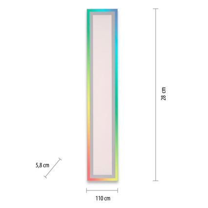 Leuchten Direkt 14901-16 - LED RGB Prigušiva stropna svjetiljka EDGING LED/24W/230V + daljinski upravljač