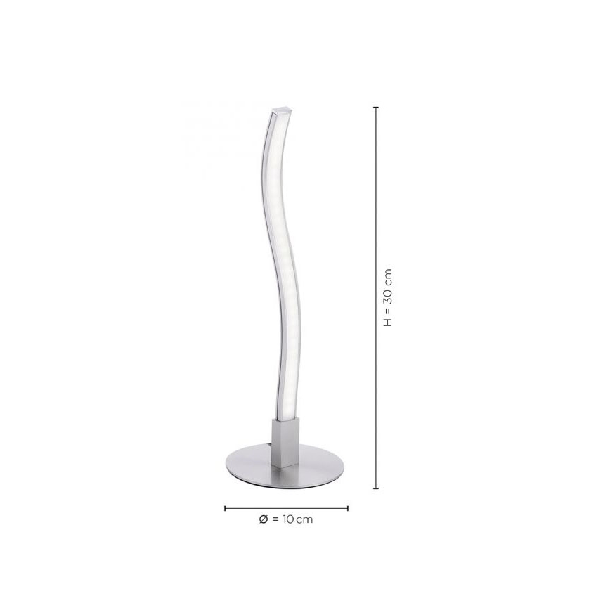 Leuchten Direkt 15128-55 - LED Stolna lampa WAWE LED/3W/230V mat krom