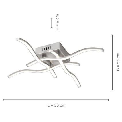 Leuchten Direkt 15131-55 - LED Nadgradni luster WAWE 4xLED/4,6W/230V mat krom