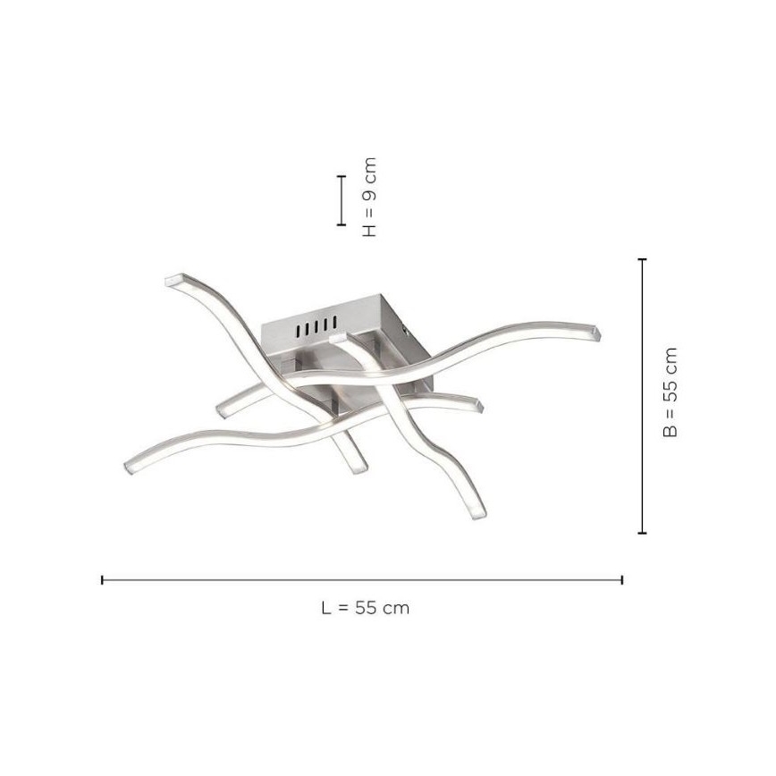 Leuchten Direkt 15131-55 - LED Nadgradni luster WAWE 4xLED/4,6W/230V mat krom