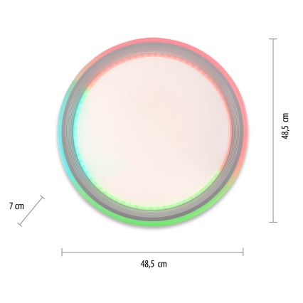 Leuchten Direkt 15154-16 - LED RGB Prigušiva stropna svjetiljka EDGING LED/39W/230V + daljinski upravljač