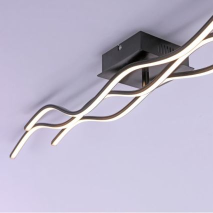 Leuchten Direkt 15167-18-LED Površinski montirani luster WAWE 2xLED/12,5W/230V+LED/17W, crna