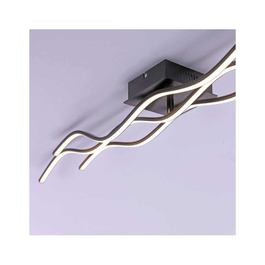Leuchten Direkt 15167-18-LED Površinski montirani luster WAWE 2xLED/12,5W/230V+LED/17W, crna