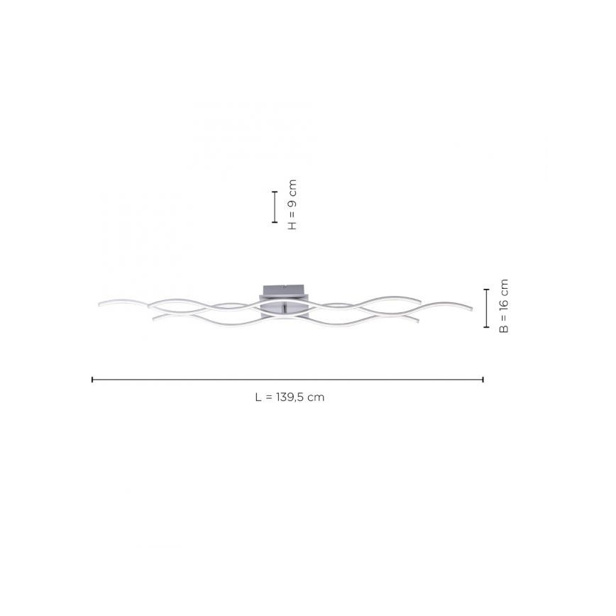 Leuchten Direkt 15167-55 - LED stropni luster WAWE 2xLED/12,5W/230V+LED/17W matni krom