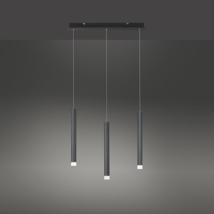 Leuchten Direkt 15203-18 - LED luster na sajli 3xLED/4,8W/230V crna