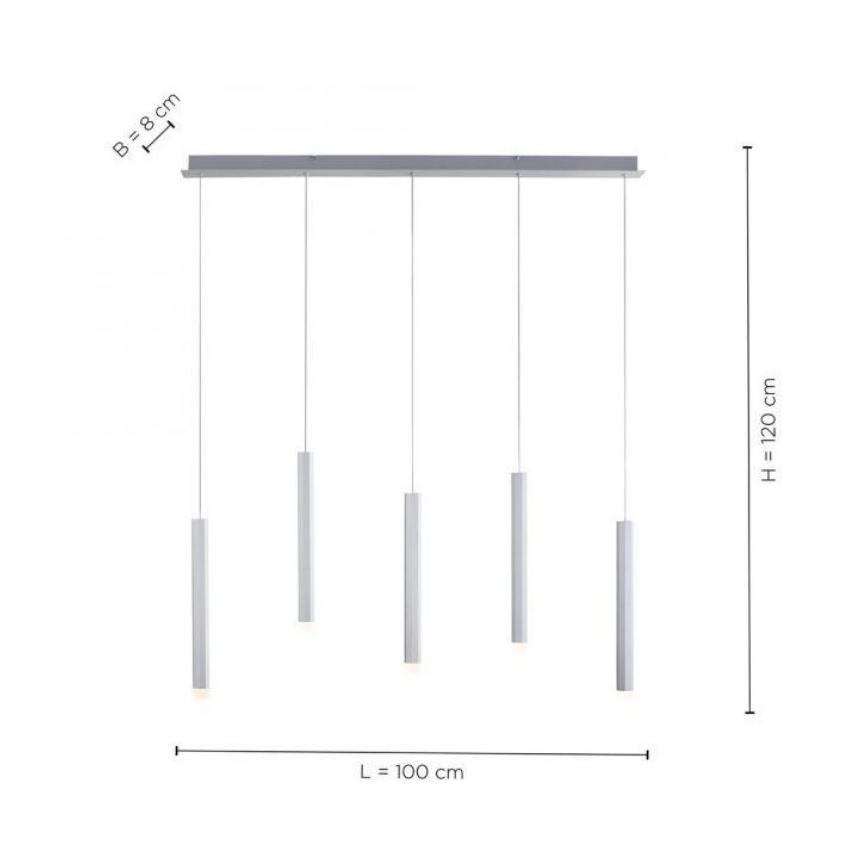 Leuchten Direkt 15205-95 - LED luster na sajli BRUNO 5xLED/4,8W/230V