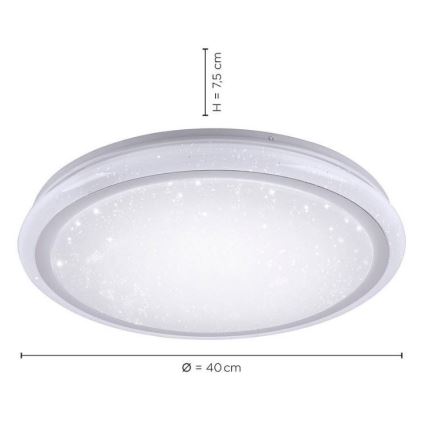 Leuchten Direkt 15220-16 - LED RGB Prigušiva stropna svjetiljka LUISA LED/28W/230V + daljinski upravljač