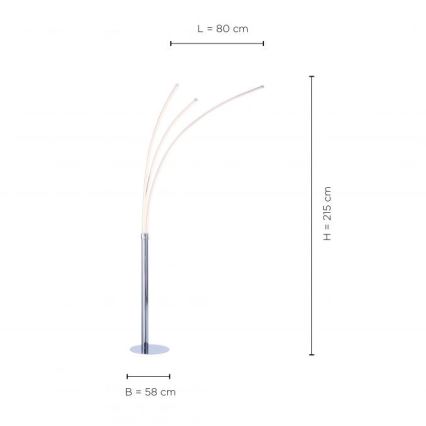 Leuchten Direkt 15383-55 - LED Podna lampa MAJA 3xLED/6W/230V sjajni krom