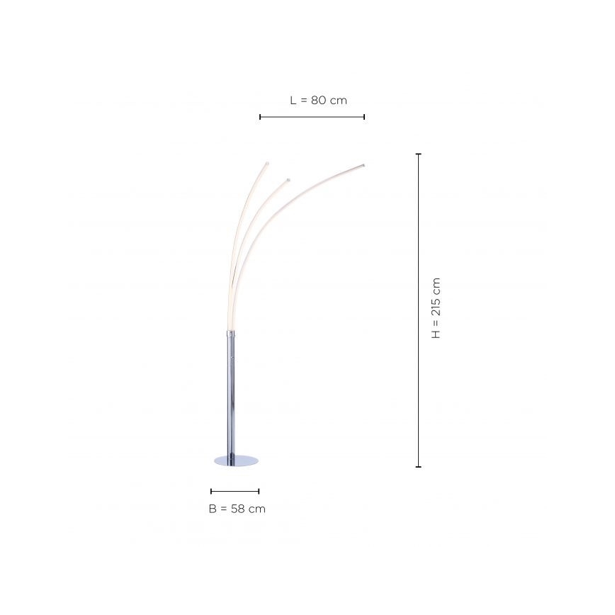 Leuchten Direkt 15383-55 - LED Podna lampa MAJA 3xLED/6W/230V sjajni krom