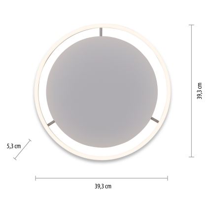 Leuchten Direkt 15391-95 - LED Prigušiva stropna svjetiljka RITUS LED/20W/230V mat krom