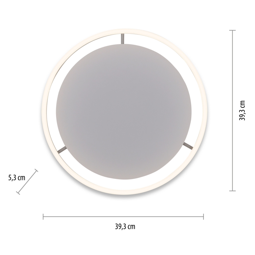Leuchten Direkt 15391-95 - LED Prigušiva stropna svjetiljka RITUS LED/20W/230V mat krom