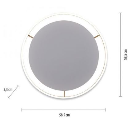 Leuchten Direkt 15392-60 - LED Prigušiva stropna svjetiljka RITUS LED/30W/230V mesing