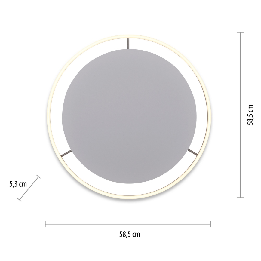 Leuchten Direkt 15392-95 - LED Prigušiva stropna svjetiljka RITUS LED/30W/230V mat krom