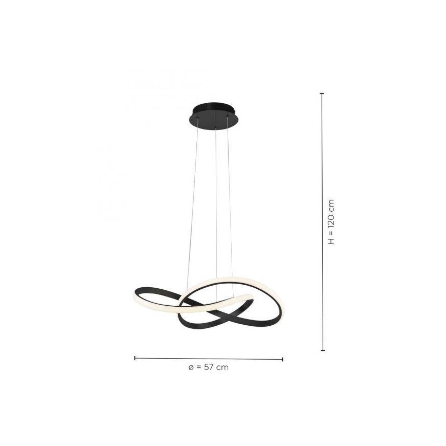 Leuchten Direkt 15402-18-LED Prigušivi luster na sajli MARIA LED/25W/230V crna