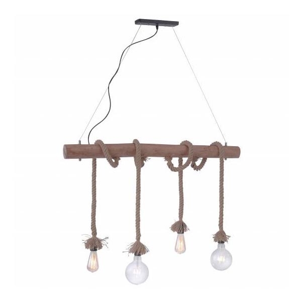 Leuchten Direkt 15483-18 - Luster na sajli ROPE 4xE27/60W/230V