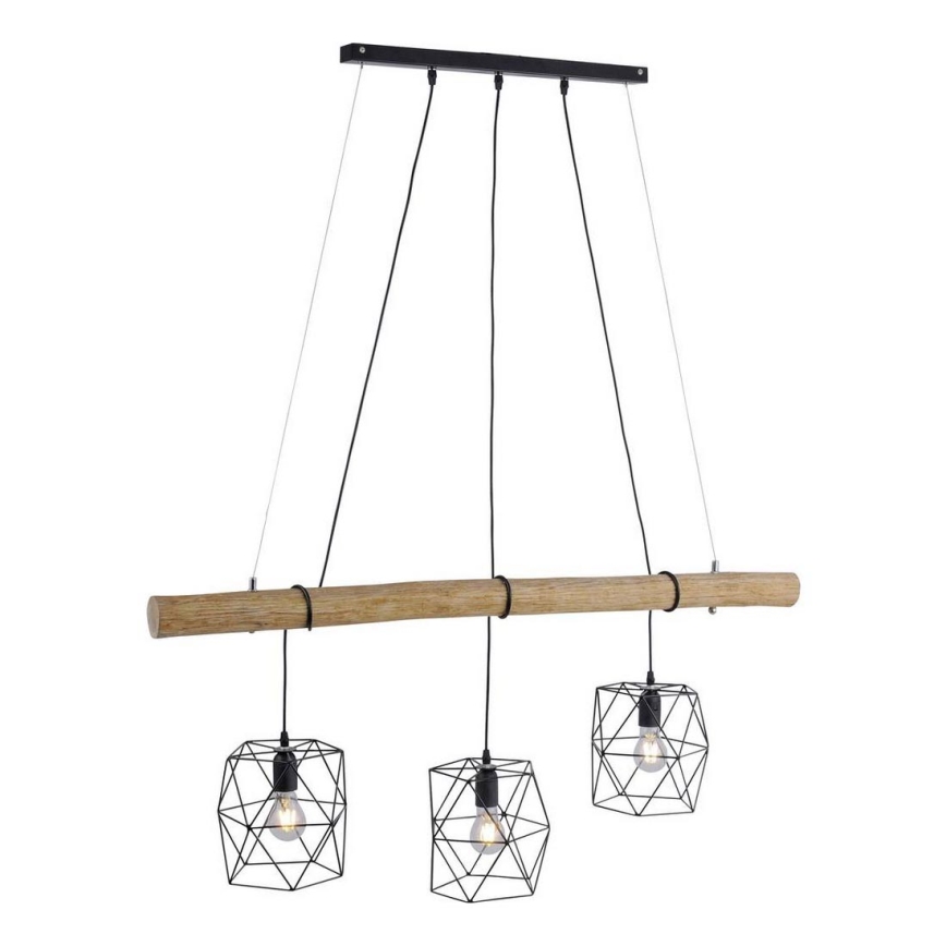 Leuchten Direkt 15503-18 - Luster na sajli EDGAR 3xE27/60W/230V eukaliptus