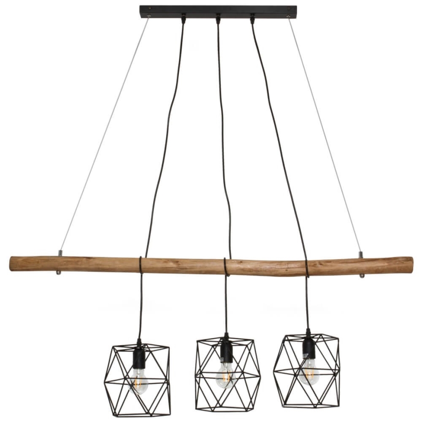 Leuchten Direkt 15503-18 - Luster na sajli EDGAR 3xE27/60W/230V eukaliptus