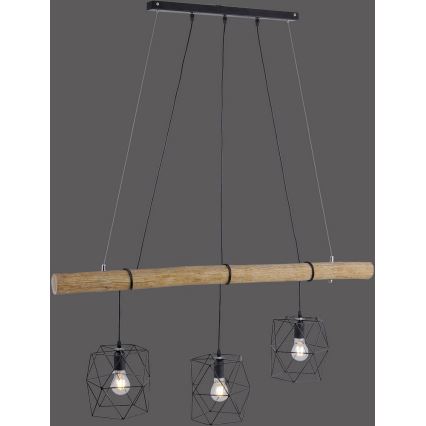 Leuchten Direkt 15503-18 - Luster na sajli EDGAR 3xE27/60W/230V eukaliptus