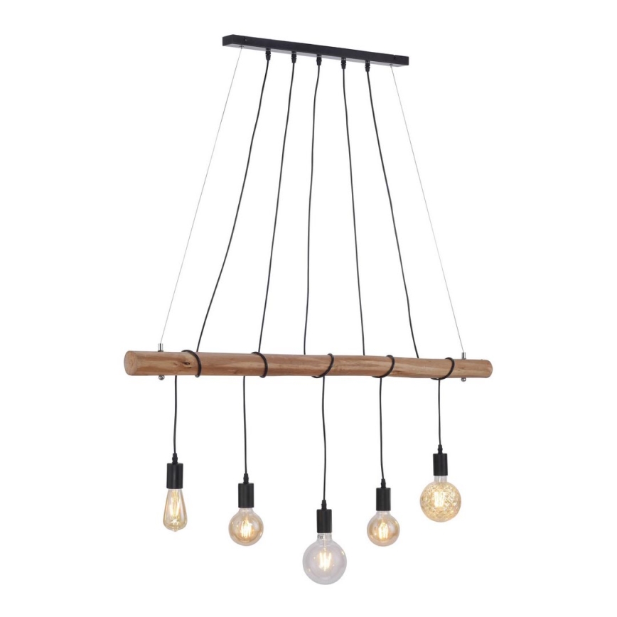 Leuchten Direkt 15515-18 - Luster na sajli DAMIAN 5xE27/60W/230V eukaliptus