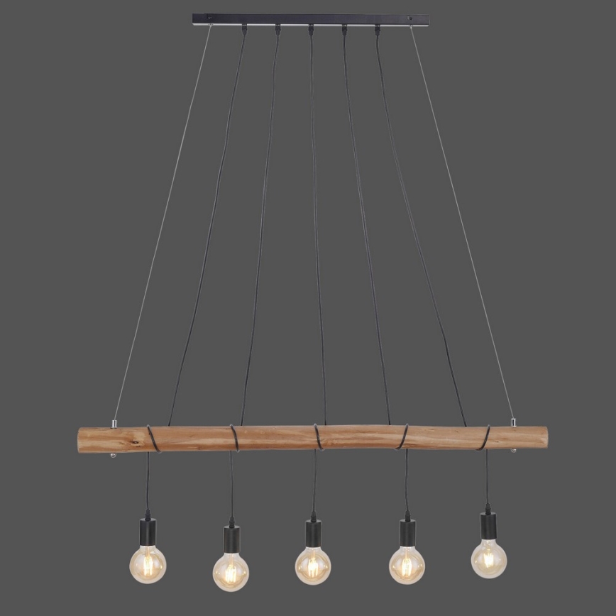 Leuchten Direkt 15515-18 - Luster na sajli DAMIAN 5xE27/60W/230V eukaliptus