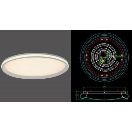 Leuchten Direkt 15544-16 - LED RGB Prigušiva stropna svjetiljka RIBBON LED/15W/230V + daljinski upravljač