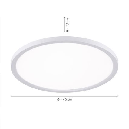 Leuchten Direkt 15571-16 - LED Prigušiva stropna svjetiljka FLAT LED/23,5W/230V 2700-5000K + daljinski upravljač