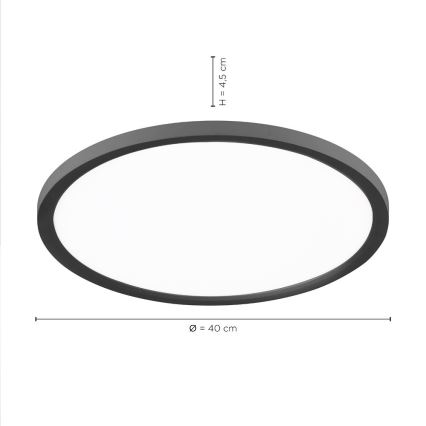 Leuchten Direkt 15571-18 - LED Prigušiva stropna svjetiljka FLAT LED/23,5W/230V 2700-5000K + daljinski upravljač