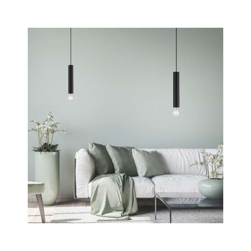 Leuchten Direkt 15617-18 - Luster na sajli BRUNA 1xE27/60W/230V crna