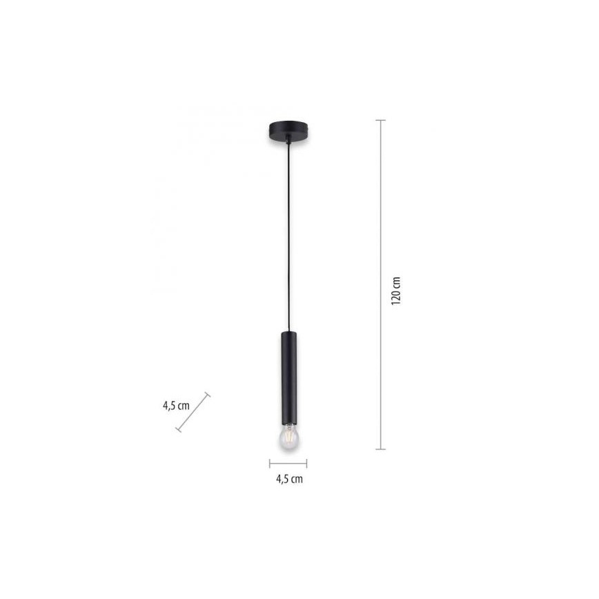 Leuchten Direkt 15617-18 - Luster na sajli BRUNA 1xE27/60W/230V crna