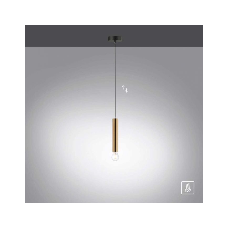 Leuchten Direkt 15617-60 - Luster na sajli BRUNA 1xE27/60W/230V mesing