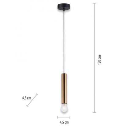 Leuchten Direkt 15617-60 - Luster na sajli BRUNA 1xE27/60W/230V mesing