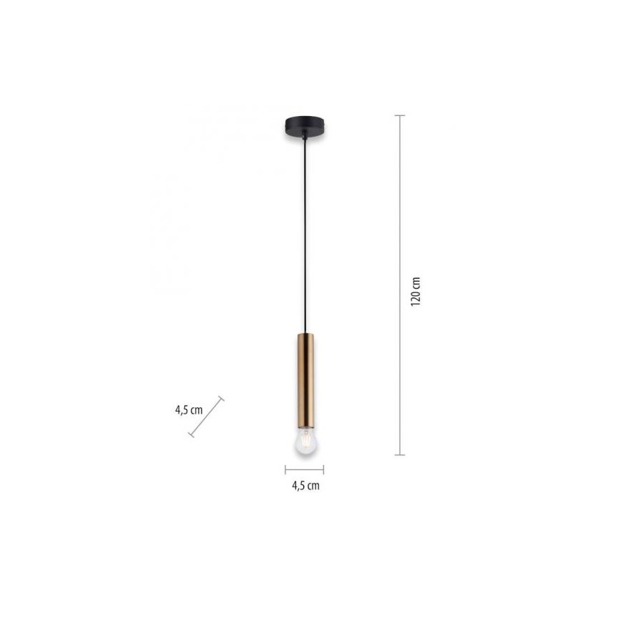 Leuchten Direkt 15617-60 - Luster na sajli BRUNA 1xE27/60W/230V mesing