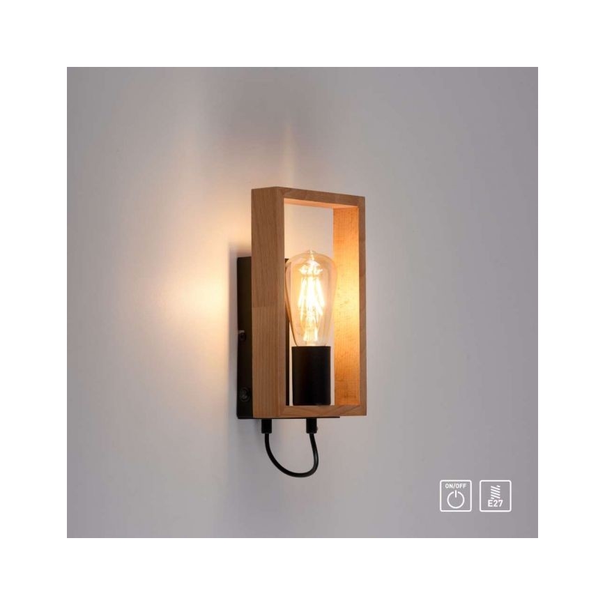 Leuchten Direkt 15654-18 - Zidna svjetiljka FRANKY 1xE27/60W/230V akacija