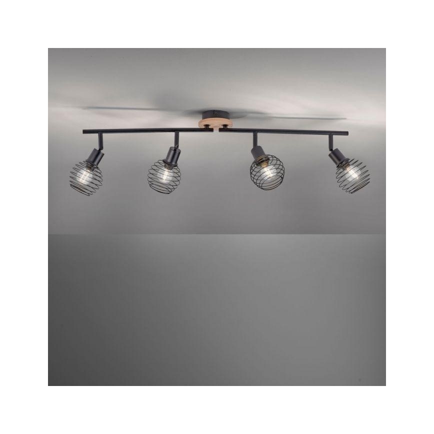 Leuchten Direkt 15924-79 - Reflektorska svjetiljka EUGEN 4xE14/40W/230V hrast
