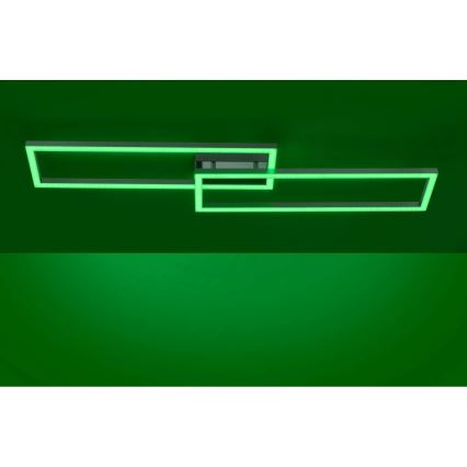 Leuchten Direkt 16430-55 - LED RGBW prigušivo stropno svjetlo MAXI 2xLED/18W/230V 2700-5000K matni krom + daljinski upravljač