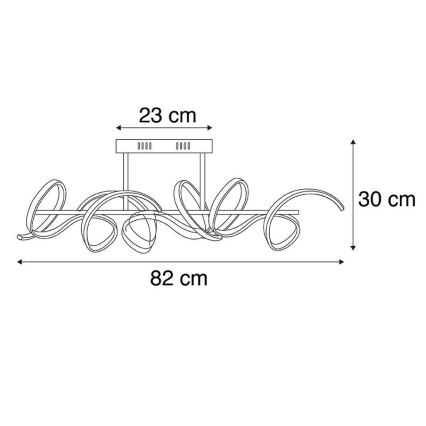 Leuchten Direkt 19032-21 - LED Prigušivi ugradbeni luster CURLS LED/25,8W/230V