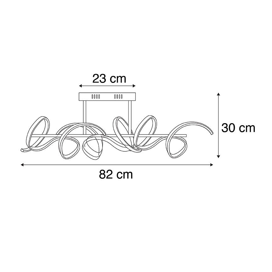 Leuchten Direkt 19032-21 - LED Prigušivi ugradbeni luster CURLS LED/25,8W/230V