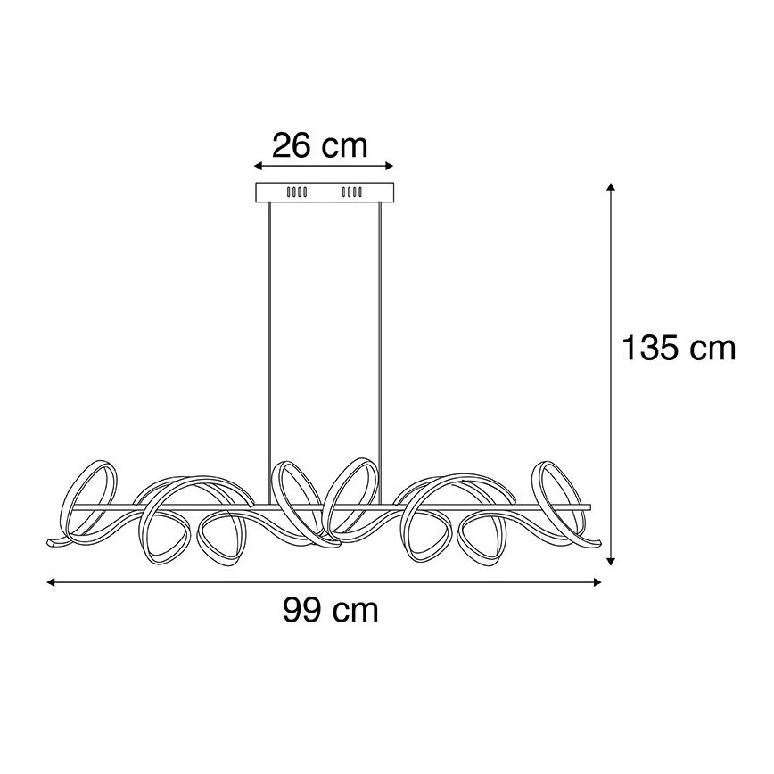 Leuchten Direkt 19033-21 - LED prigušivački luster na užetu CURLS LED/40,8W/230V