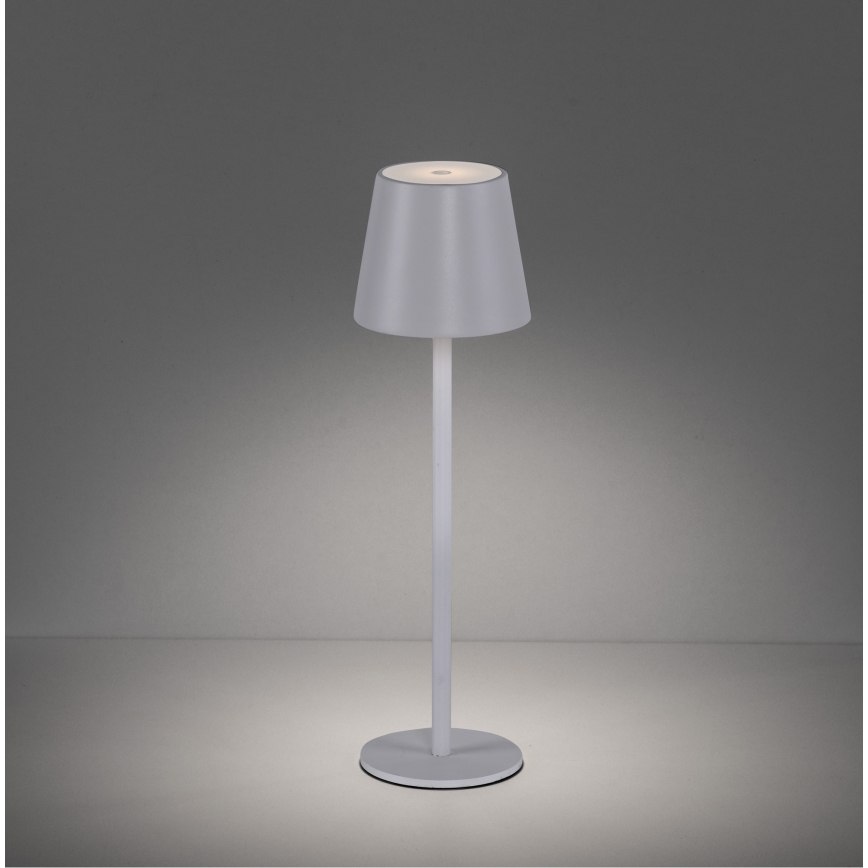 Leuchten Direkt 19250-16 - LED Vanjska prigušiva punjiva stolna lampa EURIA LED/3W/5V 2600 mAh IP54 bijela
