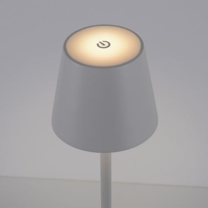 Leuchten Direkt 19250-16 - LED Vanjska prigušiva punjiva stolna lampa EURIA LED/3W/5V 2600 mAh IP54 bijela