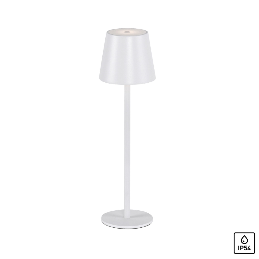 Leuchten Direkt 19250-16 - LED Vanjska prigušiva punjiva stolna lampa EURIA LED/3W/5V 2600 mAh IP54 bijela