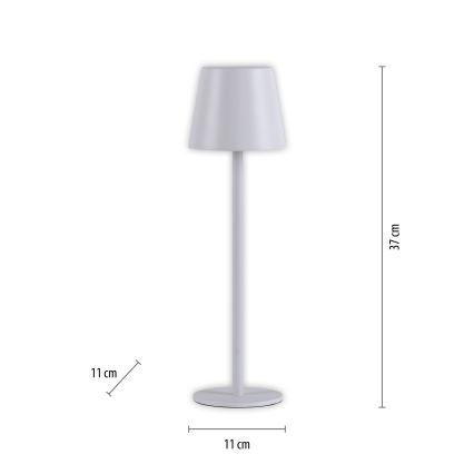 Leuchten Direkt 19250-16 - LED Vanjska prigušiva punjiva stolna lampa EURIA LED/3W/5V 2600 mAh IP54 bijela